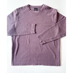 Men's Greg Norman for Tasso Elba Heather Purple Waffle Knit Long Sleeve Size XL
